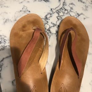 Olukai leather flip flops